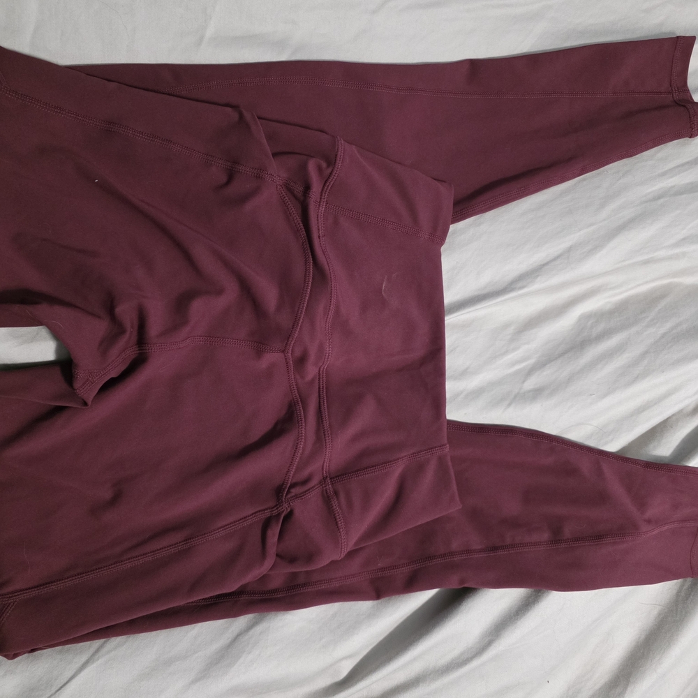 Fabletics Women's Deep Maroon Leggings - Picture 3 of 4